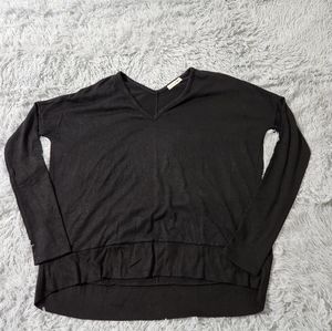 Rag & Bone Black V-Neck Drop Shoulder Sweater